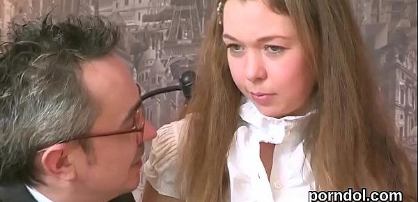  Kissable schoolgirl was seduced and pounded by her older teacher